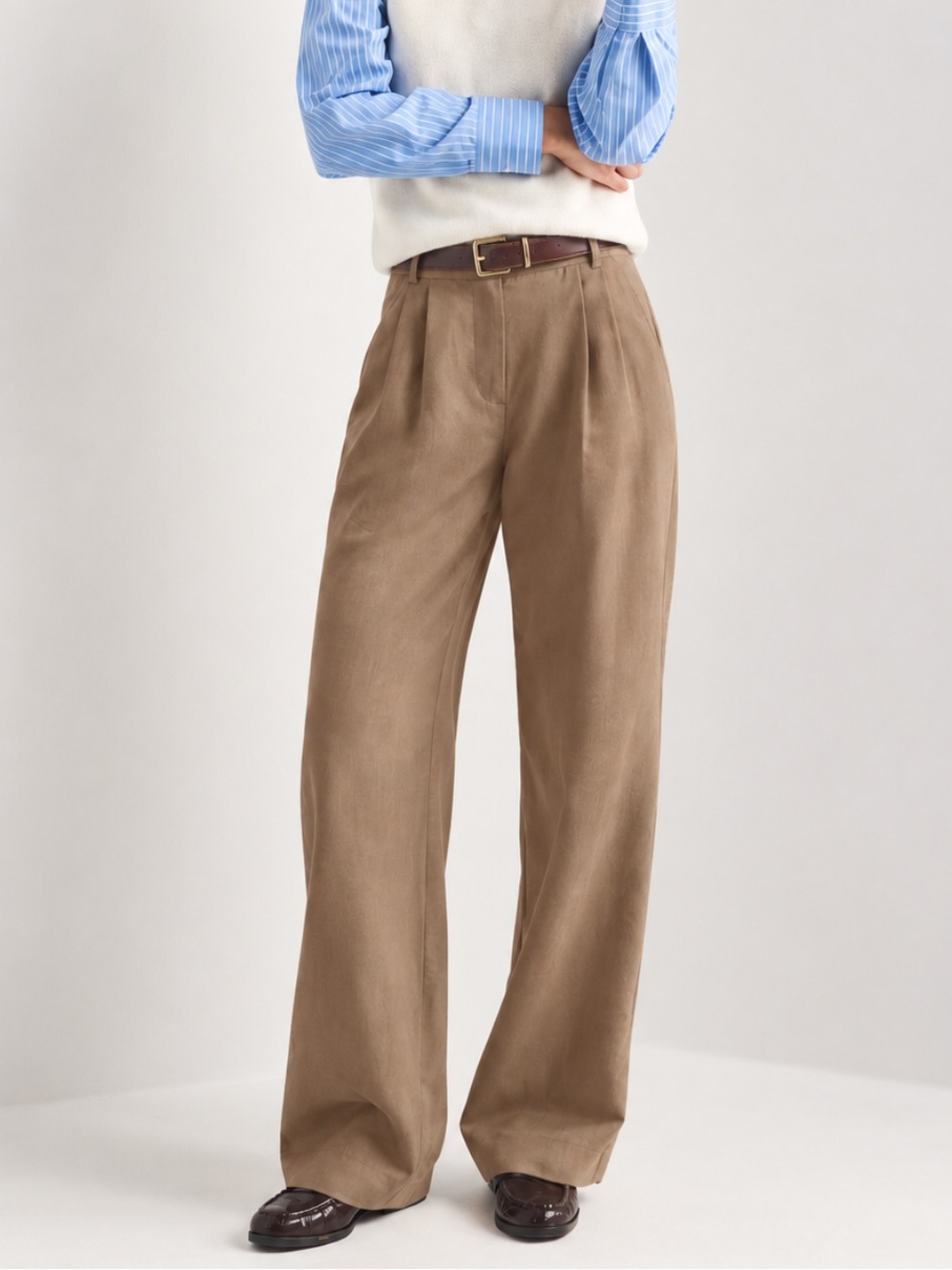 Abercrombie & fitch Sloane tailored high rise wide leg curve love pants sz 27